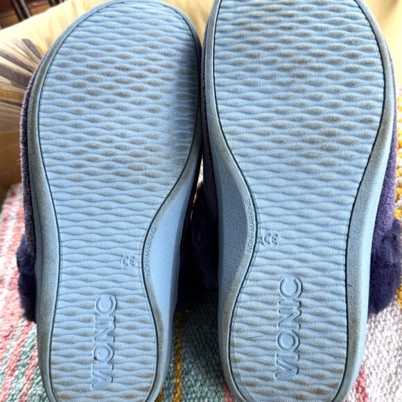 Vionic Marielle Size 10 Blue Fleece Mule Slippers with Orthotic Arch Support - Picture 6 of 11